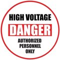 5S Supplies Danger High Voltage Floor Sign 20in Diameter Non Slip Floor Sign FS-DAHIVLT-20